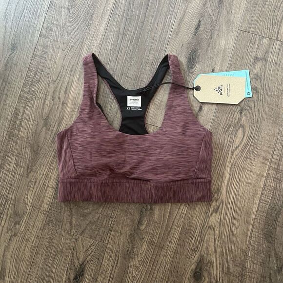 Prana Sport Bra XS Kimble Bra Flannel Heather Racer Back Work Out - Picture 1 of 3